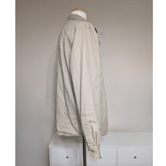 Vintage Woolrich Shirt Mens XL Shacket Plaid Lined Tan Chore Barn Work Jacket - Picture 4 of 8